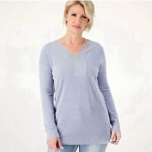 Barefoot dreams cozy chic ultra lite v neck tunic women's size M